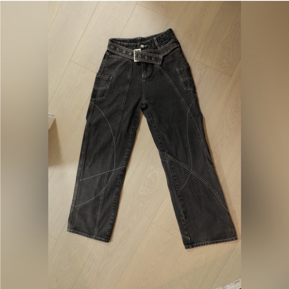 Men's Black Jeans with Belt